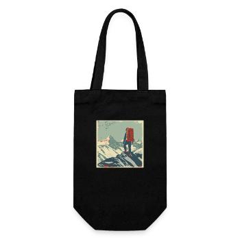 Hiking, Hiking, Mountains, Nature, Camping, Summit, Alps - Gift Bag for Bottles - black - Front