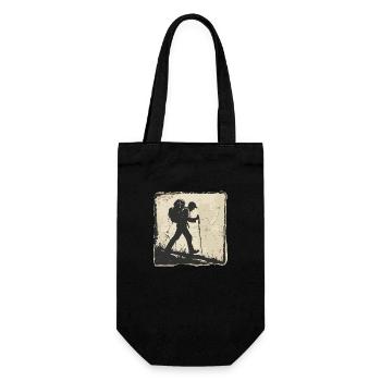 Hiking, Hiking, Mountains, Nature, Camping, Summit, Alps - Gift Bag for Bottles - black - Front