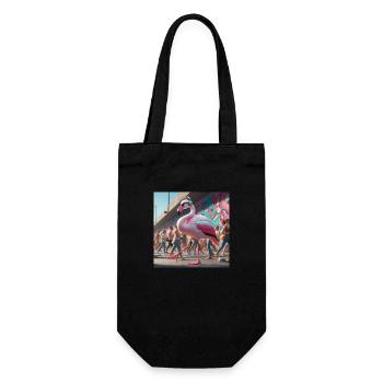 Flamingo Walk - Geschenkbeutel für Flaschen - Schwarz - Vorne