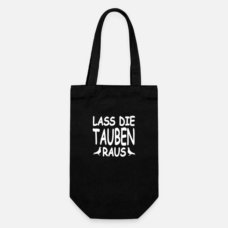 Tauben - Geschenkbeutel für Flaschen - Schwarz