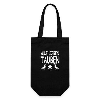 Tauben - Geschenkbeutel für Flaschen - Schwarz - Vorne