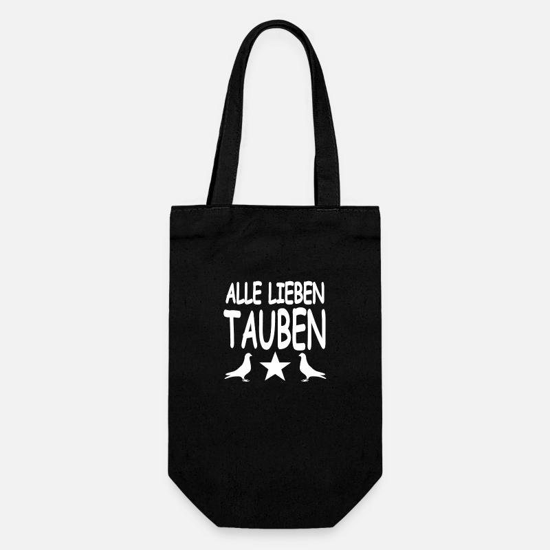 Tauben - Geschenkbeutel für Flaschen - Schwarz
