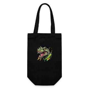 t-rex color splash - Geschenkbeutel für Flaschen - Schwarz - Vorne