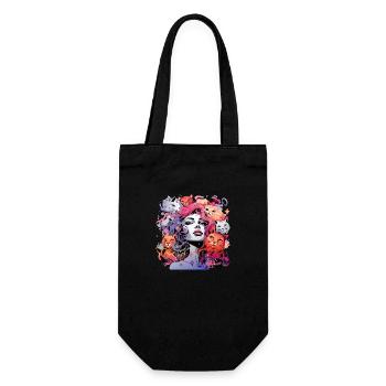 Belle femme peinture art visage femme colorée - Sac à bouteille - noir - Devant