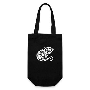 Cute Bearded Dragon Tribal Tattoo Dragon - Gift Bag for Bottles - black - Front
