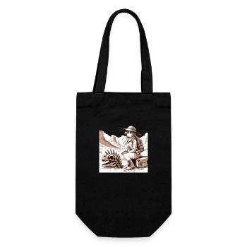 Manga Archeo Mädchen - Geschenkbeutel für Flaschen - Schwarz - Vorne
