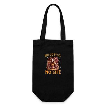 "No Coffee No Life" Humor Coffee T-Shirt - Gift Bag for Bottles - black - Front