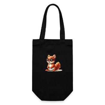 Pixou das Eichhörnchen - Geschenkbeutel für Flaschen - Schwarz - Vorne