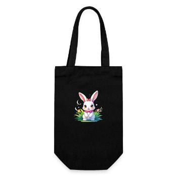 Süßer Hase - Geschenkbeutel für Flaschen - Schwarz - Vorne