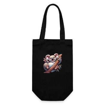 Cute koala bear rejoices. For the family - Gift Bag for Bottles - black - Front