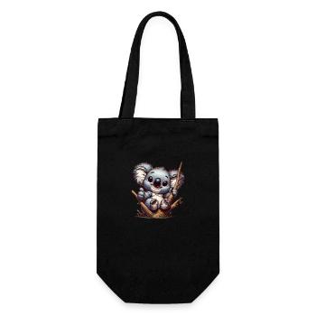 Cute koala bear rejoices. For the family - Gift Bag for Bottles - black - Front