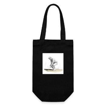 Golfer with club - Gift Bag for Bottles - black - Front