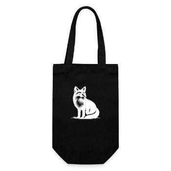 Niedlicher schlauer Fuchs - Geschenkbeutel für Flaschen - Schwarz - Vorne