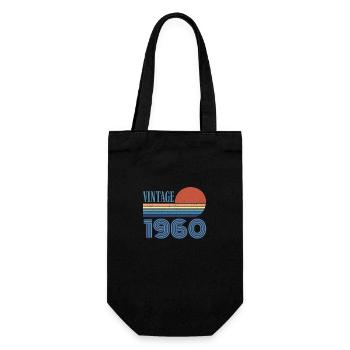 Vintage 1960er Jahre - Geschenkbeutel für Flaschen - Schwarz - Vorne
