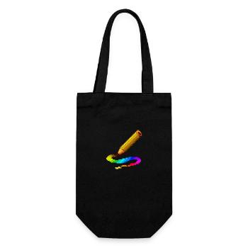 Rainbow pencil color life drawing illustration - Gift Bag for Bottles - black - Front