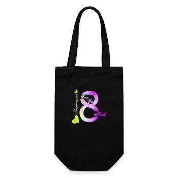Women's Power 8. März GirlPower Weiblicher Feminismus - Geschenkbeutel für Flaschen - Schwarz - Vorne