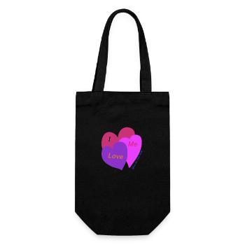 Love me - Gift Bag for Bottles - black - Front