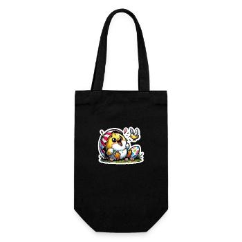 Easter chick cheerful - Gift Bag for Bottles - black - Front