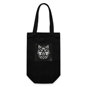 the white wolf - Gift Bag for Bottles - black - Front