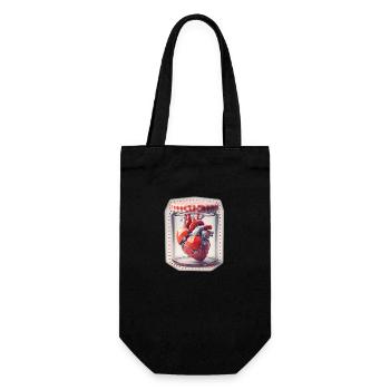 Bionic Heart Origamy - Gift Bag for Bottles - black - Front