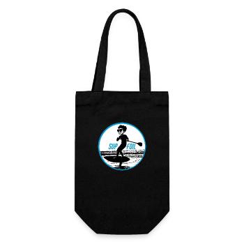Sup foil noir blanc texte bleu - Sac à bouteille - noir - Devant