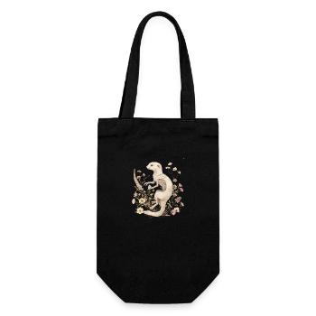 Hermelin Marder Skelett Halloween Witch Pflanzen - Geschenkbeutel für Flaschen - Schwarz - Vorne