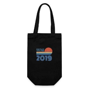 Vintage 2019 - Gift Bag for Bottles - black - Front