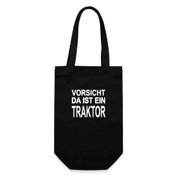 Traktor - Geschenkbeutel für Flaschen - Schwarz - Vorne