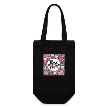 Best Mum - Geschenkbeutel für Flaschen - Schwarz - Vorne