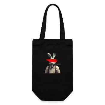 Osterhase - Geschenkbeutel für Flaschen - Schwarz - Vorne