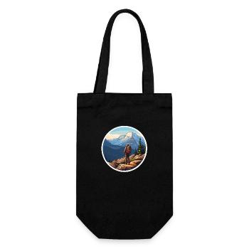 Wandern oder Hiking - Geschenkbeutel für Flaschen - Schwarz - Vorne