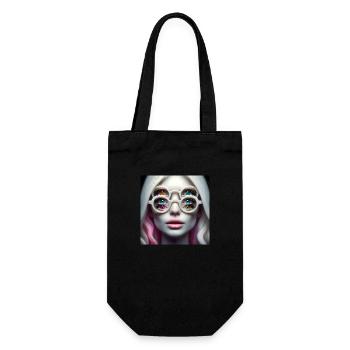 3 eyes girl 2 - Geschenkbeutel für Flaschen - Schwarz - Vorne
