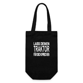 Traktor - Geschenkbeutel für Flaschen - Schwarz - Vorne