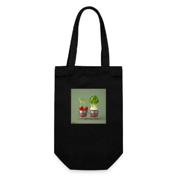 Vegetables in Pot Animation 1709911973 - Geschenkbeutel für Flaschen - Schwarz - Vorne