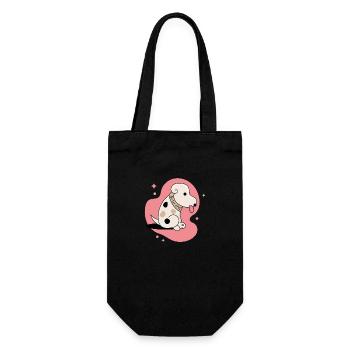 Cute puppy dog sitting with toungue out pet lover - Gift Bag for Bottles - black - Front