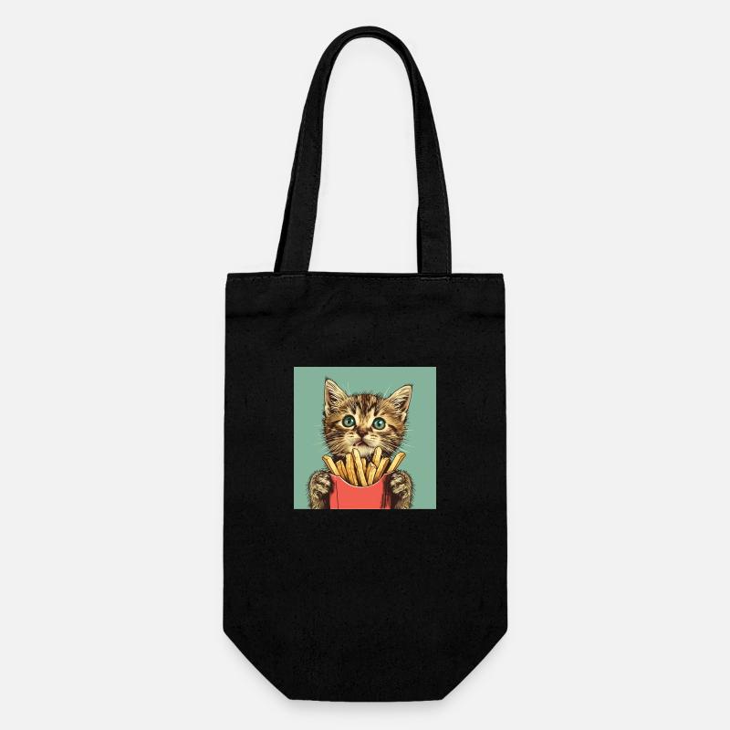 Katze - Geschenkbeutel für Flaschen - Schwarz