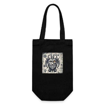 demon style cyborg steampunk cyberpunk - Gift Bag for Bottles - black - Front