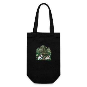 Forêt, Nature, Chevaux, Cavalier, Cavalier, Galop, Enfants - Sac à bouteille - noir - Devant