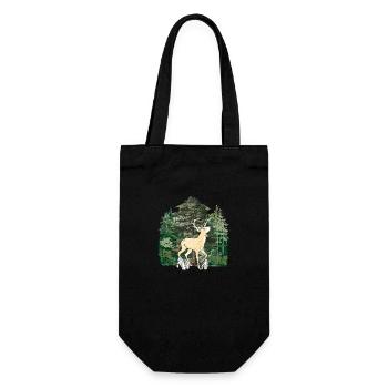 forest, forest dweller, deer, moose, Sweden, antlers, wild - Gift Bag for Bottles - black - Front