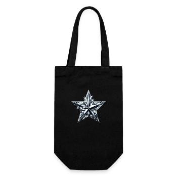 Diamantglänzender Stern - Geschenkbeutel für Flaschen - Schwarz - Vorne