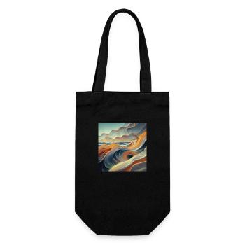Futuristic sea - Gift Bag for Bottles - black - Front