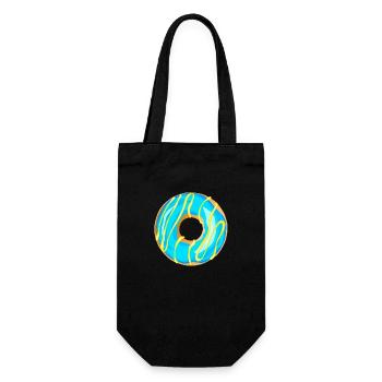 Donut Drawing Dessert Donuts Cake Pastry 1B - Gift Bag for Bottles - black - Front