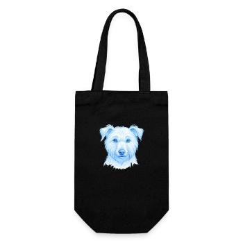 dog hand drwan - Geschenkbeutel für Flaschen - Schwarz - Vorne