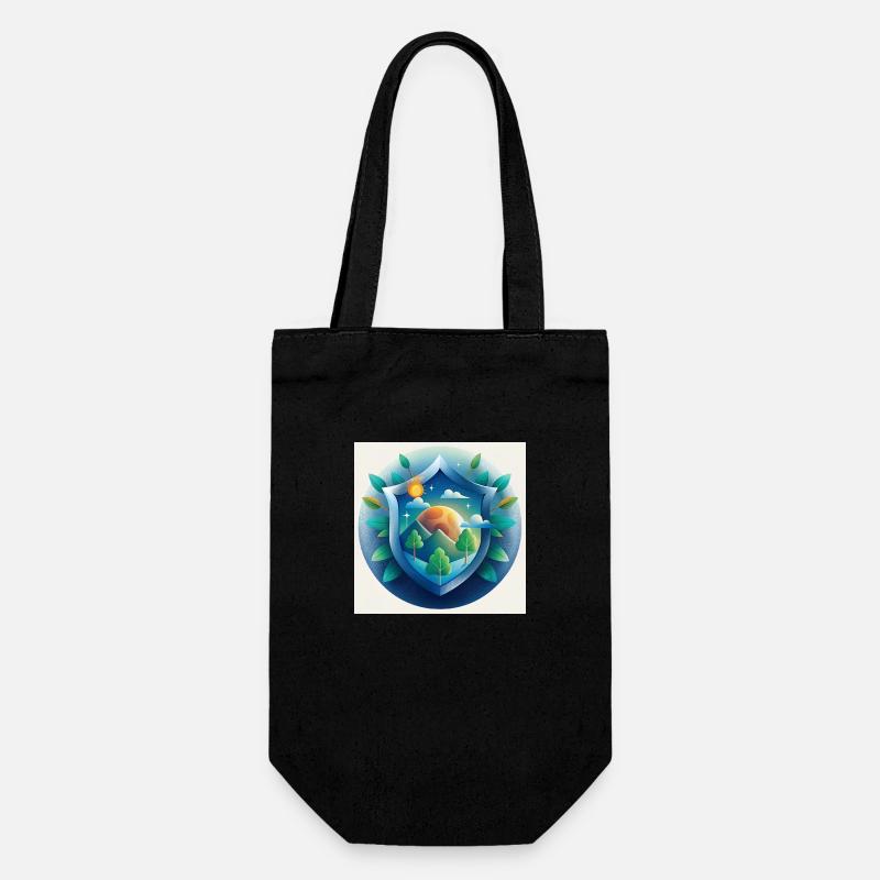 Klimaschutz - Geschenkbeutel für Flaschen - Schwarz