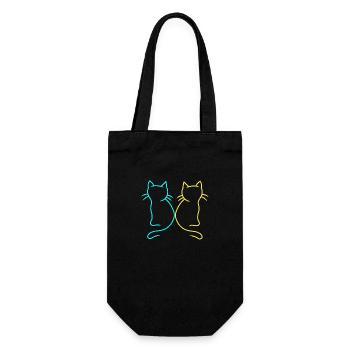 Cat cats Ukraine pets animal protection - Gift Bag for Bottles - black - Front