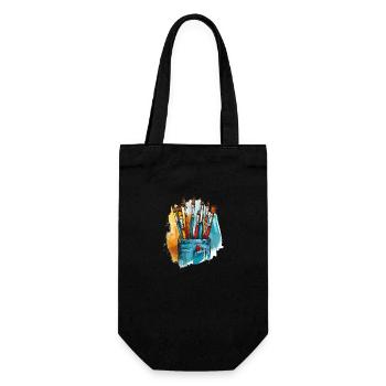 Pinsel Tasche Künstlerseele - Geschenkbeutel für Flaschen - Schwarz - Vorne