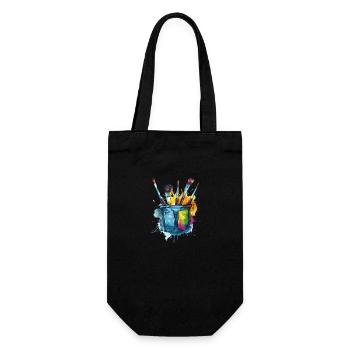 Pinsel Tasche Farbenfrohes Schaffen - Geschenkbeutel für Flaschen - Schwarz - Vorne