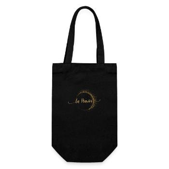 La mariée golden-idée cadeau Evjf - Sac à bouteille - noir - Devant