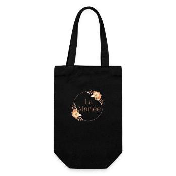 La mariée floral-idée cadeau la mariée - Sac à bouteille - noir - Devant