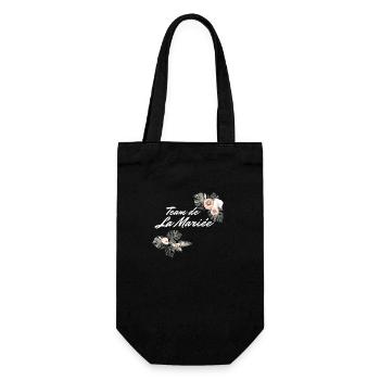 Tropisches Blumenbrautteam - Junggesellinnenabschied Geschenkidee - Geschenkbeutel für Flaschen - Schwarz - Vorne